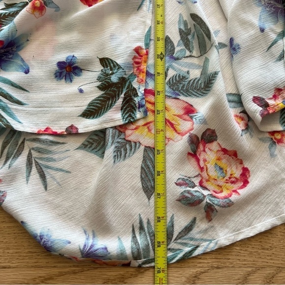 Meghan LA Women’s Jasmine Wrap Maxi Dress Floral Short Sleeve Large NWOT Flaws - Picture 10 of 16